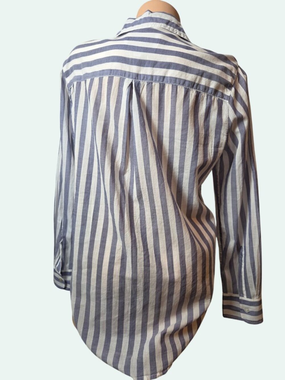Striped Button-Down Shirt By Lola River - Coastal Grandma, Hampton's Style, (Med - Picture 10 of 12